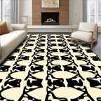 Black Cream Bold Organic Design Rug
