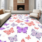 Whimsical Butterfly Garden Pattern Rug