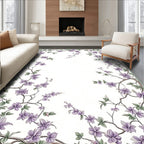 Delicate Lavender Floral Vine Accents Rug