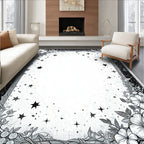 Whimsical Floral Stars Frame Rug