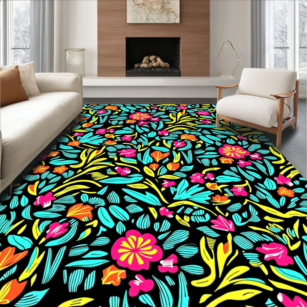 Vibrant Floral Pattern Rug