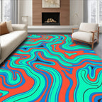 Vibrant Waves Patterned Design Rug
