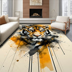Wild Tiger Splash 2 Tone Pattern Rug
