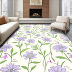 Floral Vine Lavender Daisy Pattern Rug