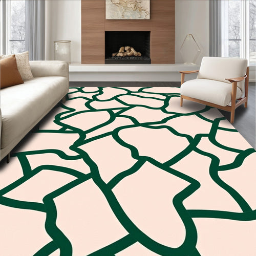 Abstract Organic Green Contour Rug
