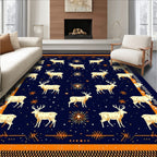 Fawn Deer Orange Festive Pattern Rug