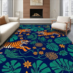 Wild Tigers In Tropical Jungle Rug