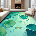 Emerald Dragonfly Aquatic Nature Rug