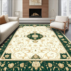 Elegant Floral Scroll Centerpiece Rug