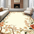 Floral Vine Ornate Border Design Rug