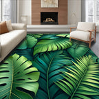Lush Tropical Leaf Design Rug
