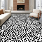 Black and White Organic Spot Pattern Rug