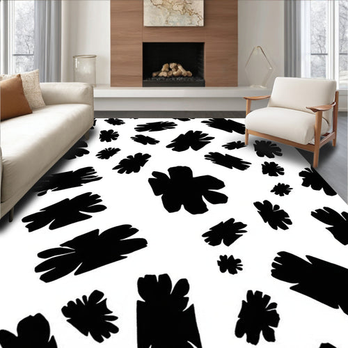 Abstract Brush Stroke Floral Pattern Rug