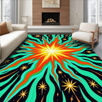 Radiant Starburst Sunburst Waves Rug