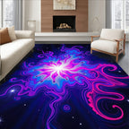 Vibrant Cosmic Swirl Nebula Rug