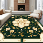 Ornate Cream Floral Patterned Rug