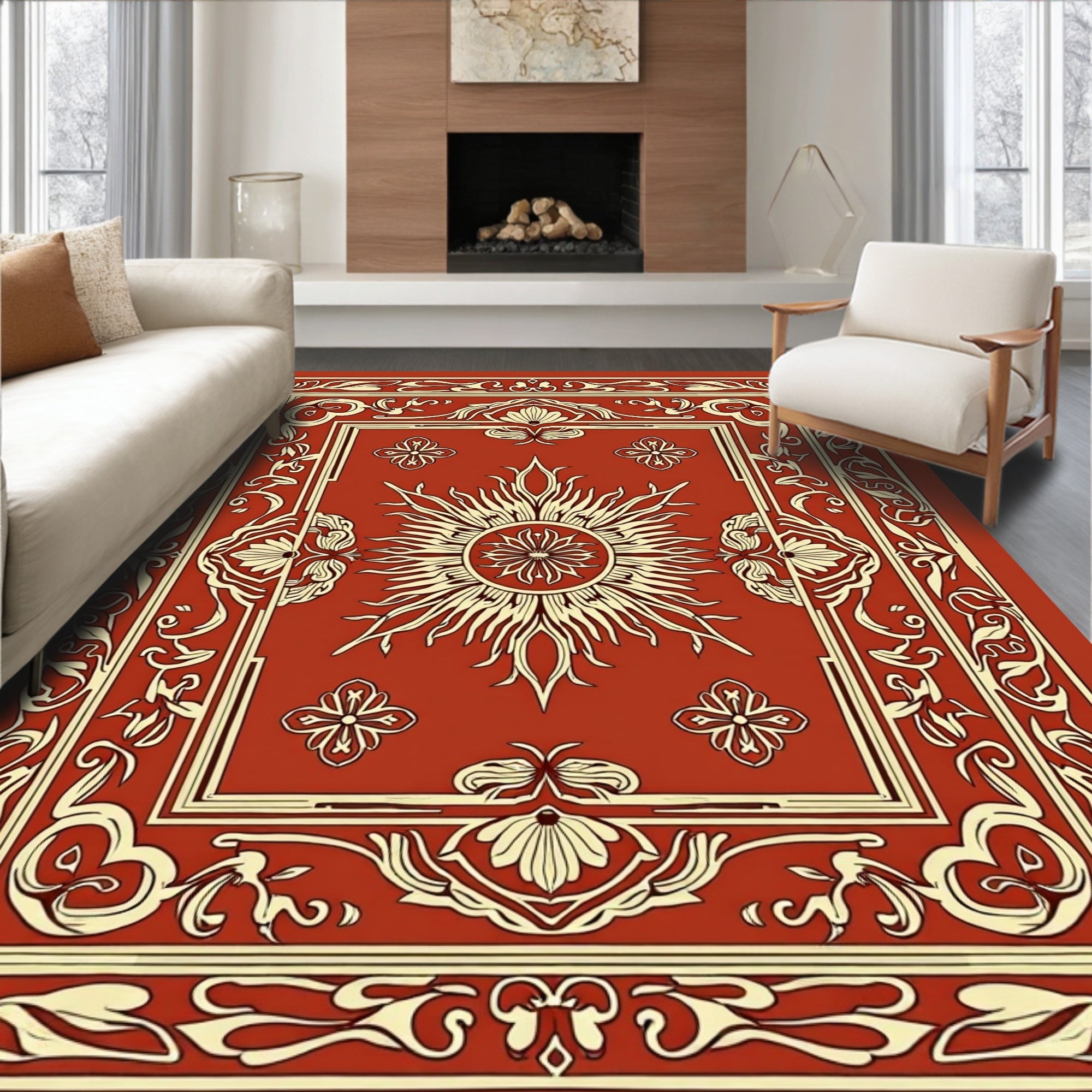 Sunburst Floral Classic Pattern Rug