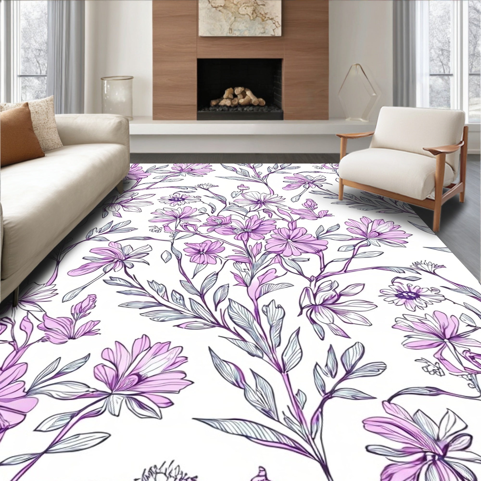 Vine With Floral Accent Rug