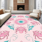 Pink Teal Whimsical Creature Pattern Rug