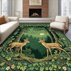Enchanted Forest Deer Motif Rug