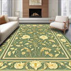 Elegant Floral Vine Golden Pattern Rug