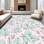 Delicate Floral Leaf Pattern Design Rug