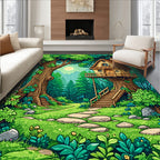 Enchanted Forest Treehouse Whimsical Rug