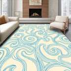 Teal Swirl Patterned Classic Rug