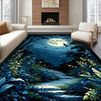 Magical Moonlit Night Garden Design Rug