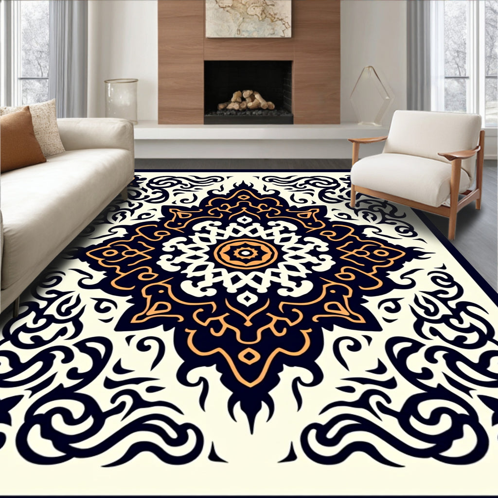Intricate Floral Medallion Pattern Rug