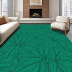 Emerald Leafy Intricate Pattern Rug