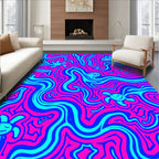Pink Blue Wavy Turtle Pattern Rug
