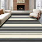 Minimalist Black White Striped Design Rug