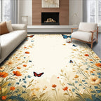Whimsical Butterflies Floral Garden Rug