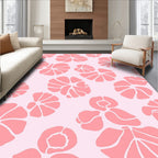 Peachy Floral Abstract Pattern Rug