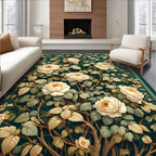 Cream Roses Botanical Garland Rug