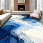Indigo Swirl Abstract Flow Rug