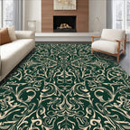 Dark Floral Swirls Antique Pattern Rug