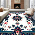 Floral Medallion Inspired Botanical Design Rug