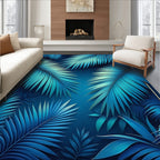 Tropical Leaf Pattern Abstract Rug