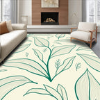 Nature Leaf Line Art Design Rug