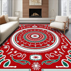 Bold Red Festivity Medallion Rug