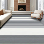 Subtle Gray Horizontal Stripe Pattern Rug