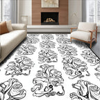 Abstract Floral Swirl Pattern Rug