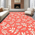 Coral Garden Floral Pattern Rug