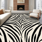 Bold Black White Zebra Stripes Rug