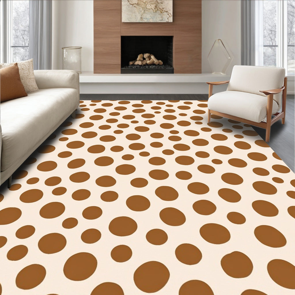 Brown Polka Dot Pattern Design Rug