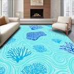 Oceanic Coral Swirl Pattern Rug