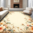 Floral Vine and Leaf Pattern Rug