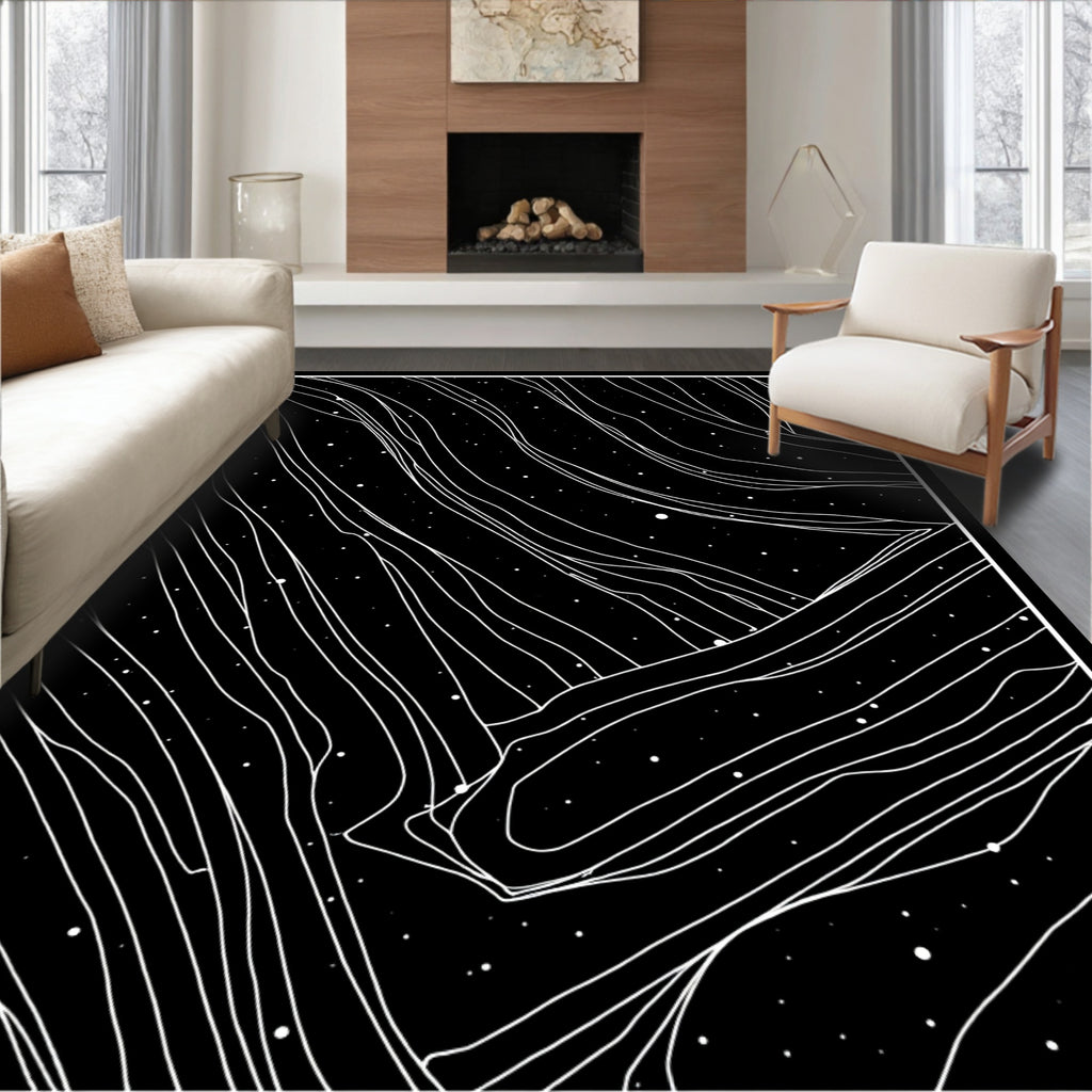 Cosmic Swirls and Stars Rug
